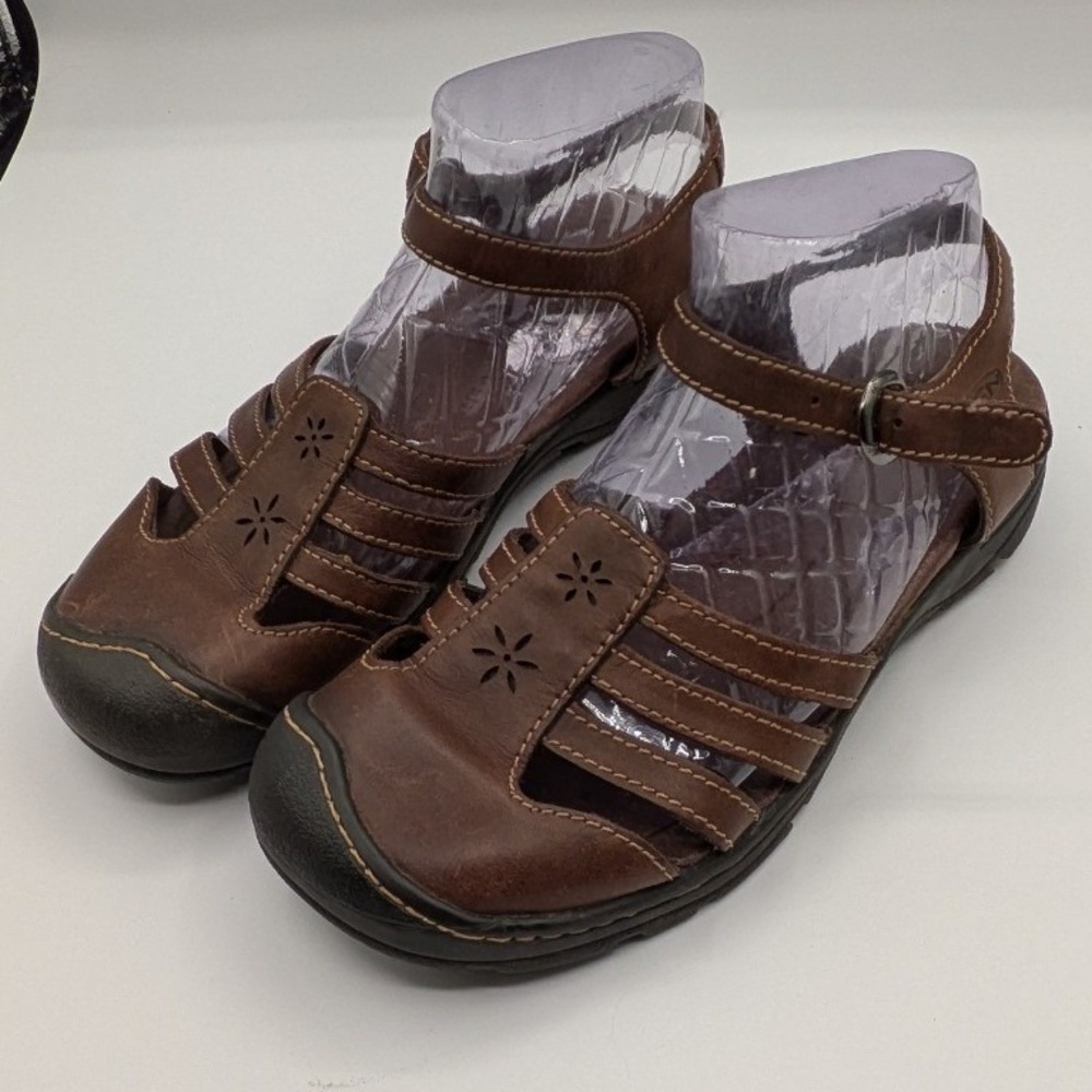 Keen $130 Size 8 (US) 38.5 (EU) Brown Leather Paradise Hiking Fisherman Sandals